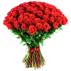 Livraisons Roses rouge longue tige Saint Valentin en 4h