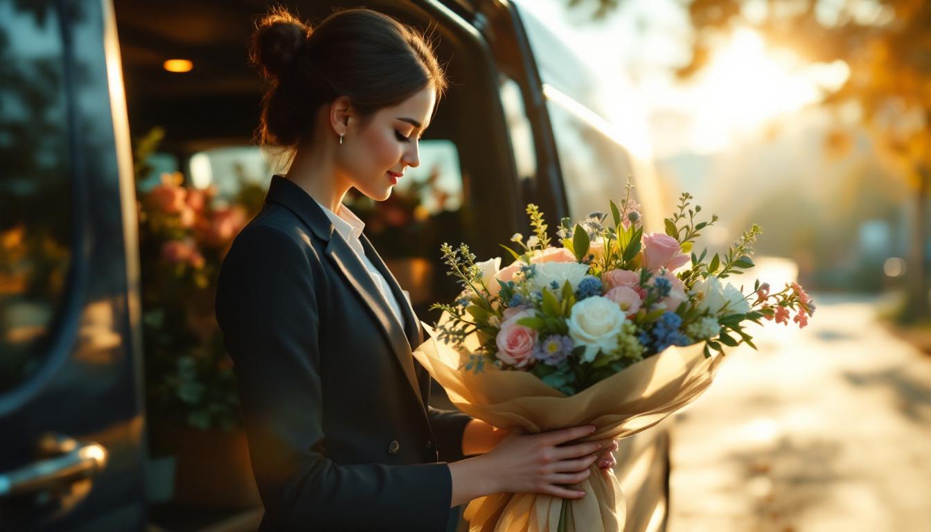 Livraison de fleurs de mariage par fleuriste professionnel