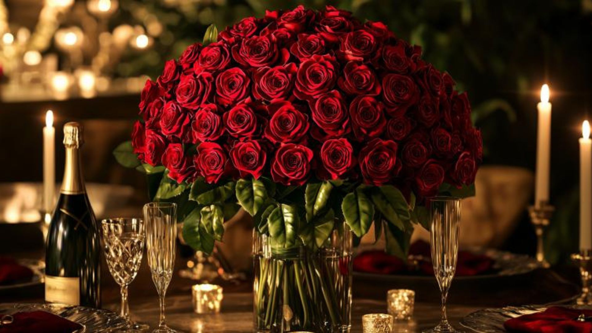 Bouquet de 50 roses rouges pour la Saint-Valentin