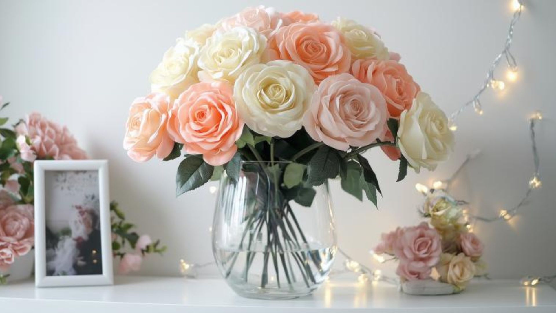 Bouquet de roses éternelles dans un vase élégant