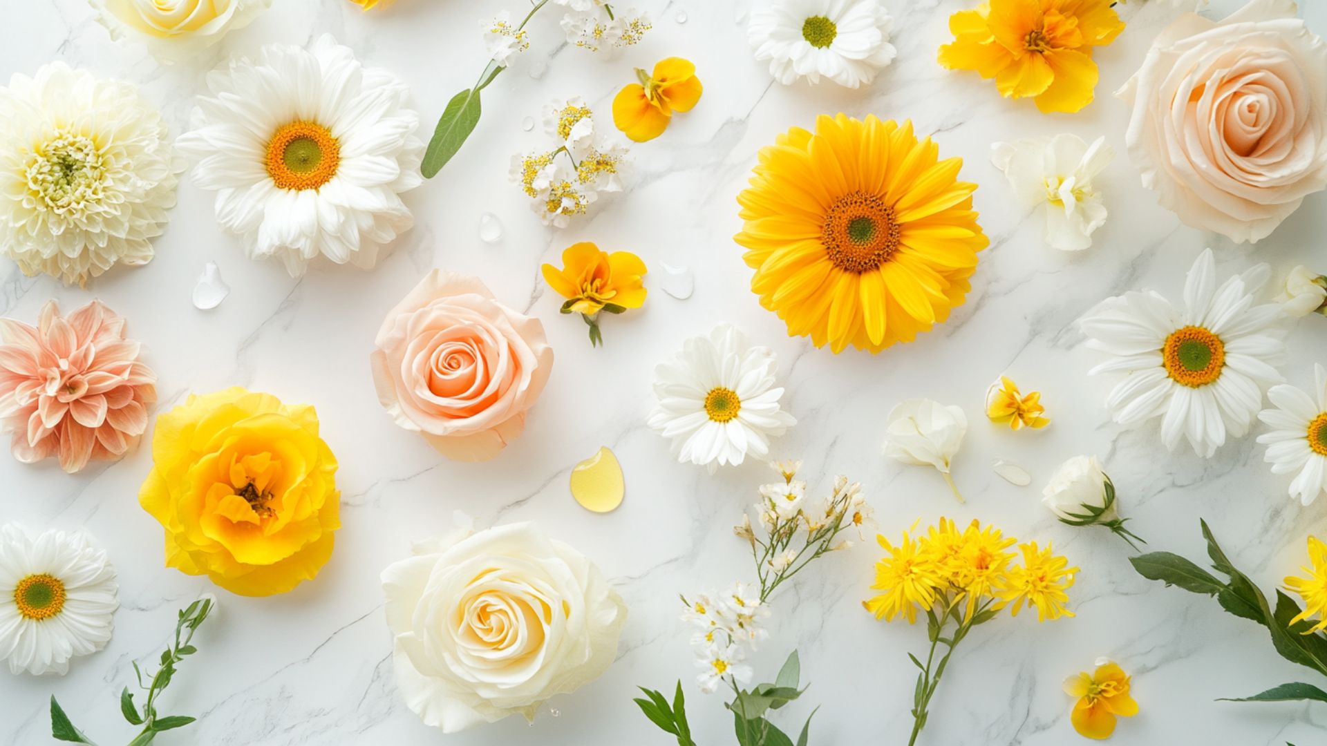 Composition florale roses jaunes tournesols alstroemeria