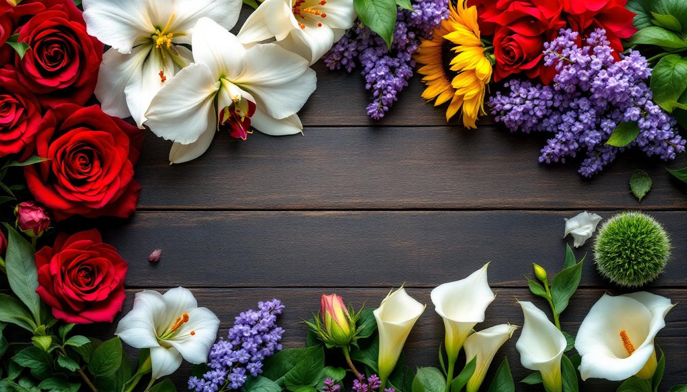 Composition de 9 variétés de fleurs masculines