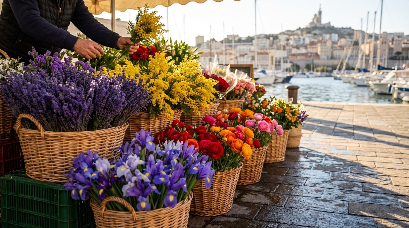 Lavande mimosa fleurs typiques Marseille Provence