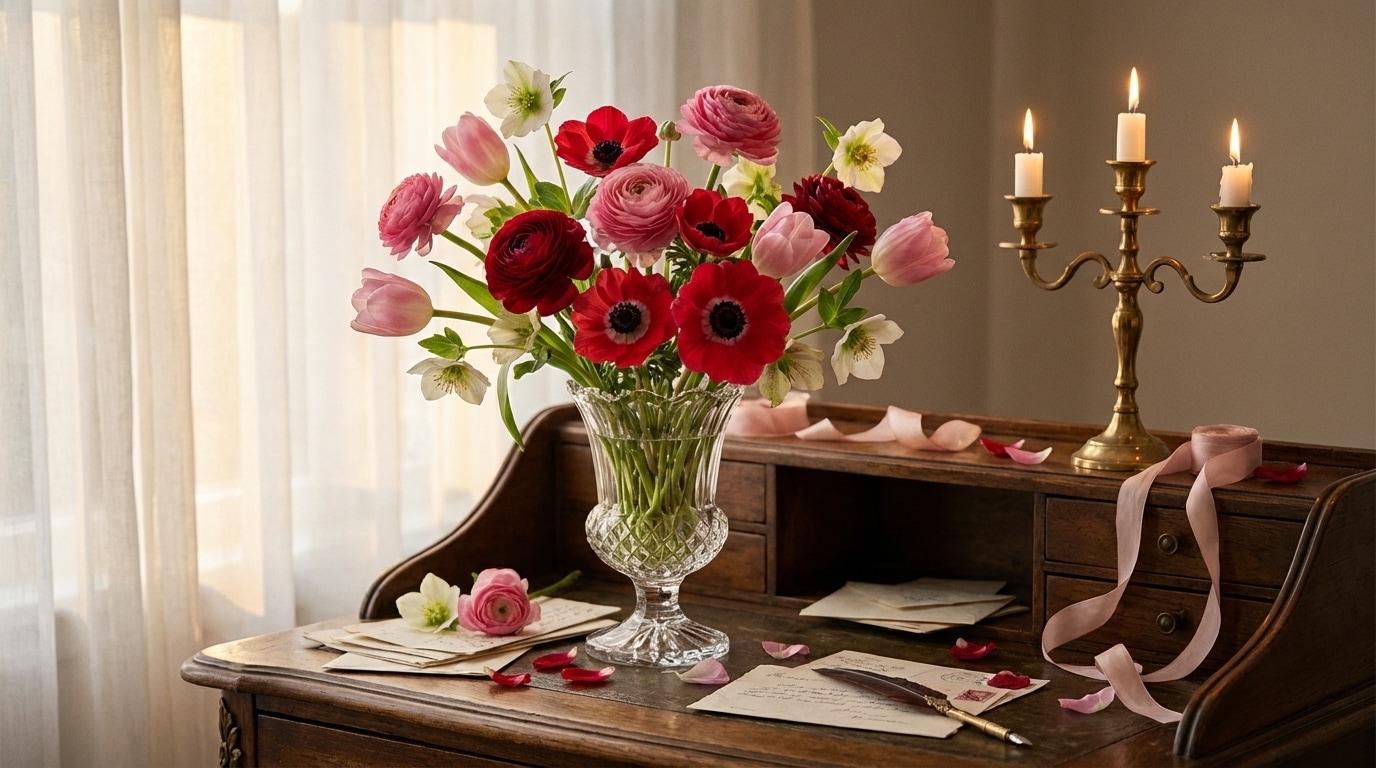 Symbolique fleurs février Saint-Valentin occasion romantique