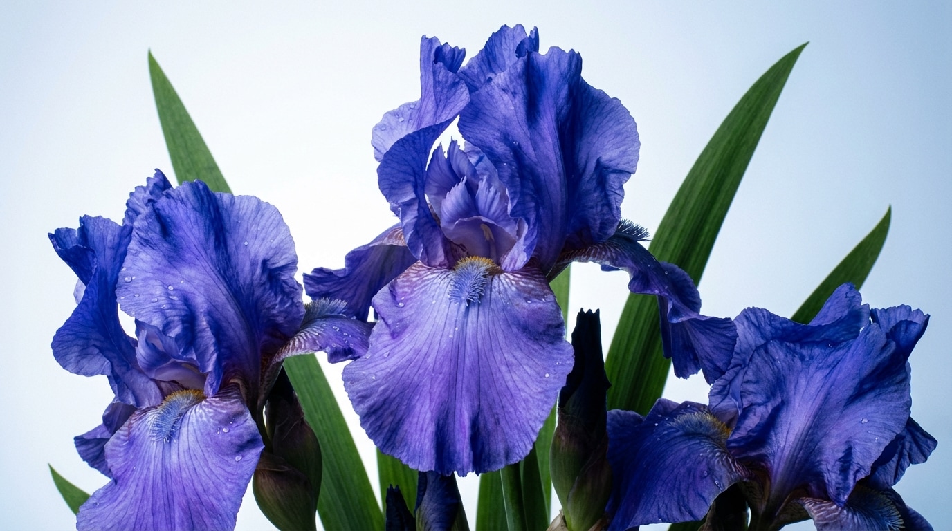 Iris bleu violet fleur février naissance