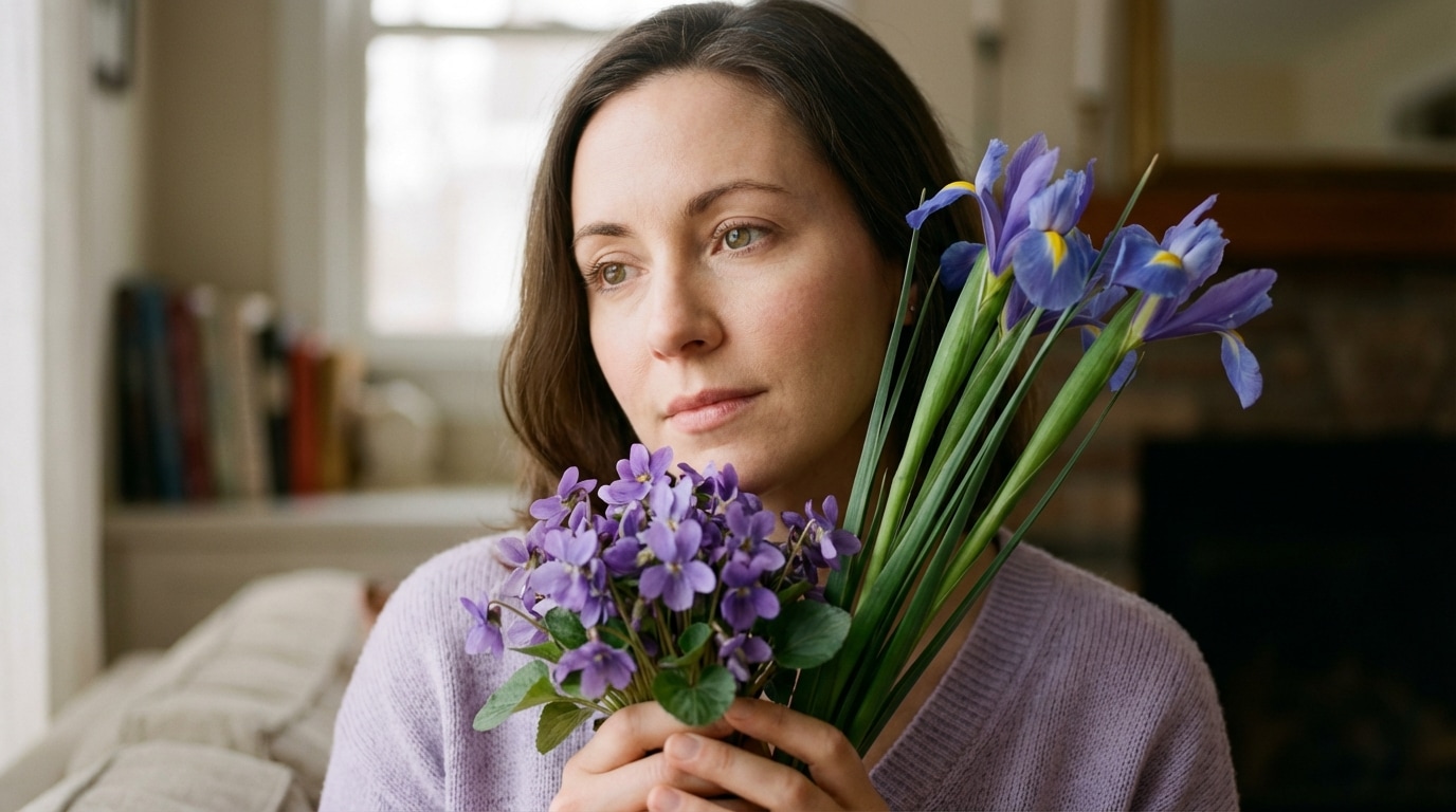 Personnes février violettes iris traits caractère