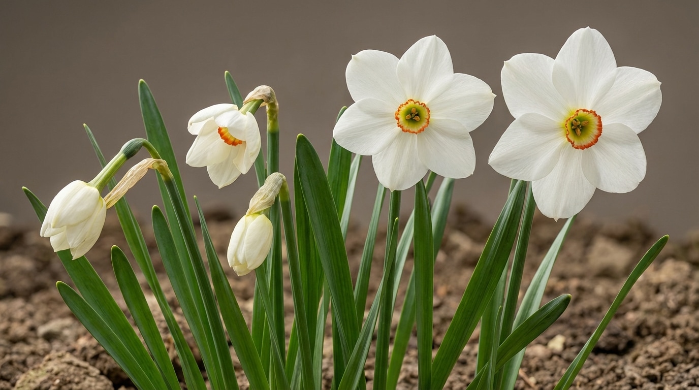 Narcisse blanc botaniques caractéristiques fleur mars