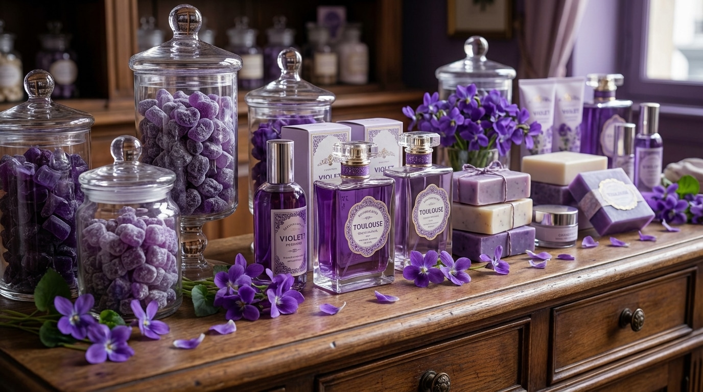 Produits violette Toulouse parfumerie confiserie artisanat