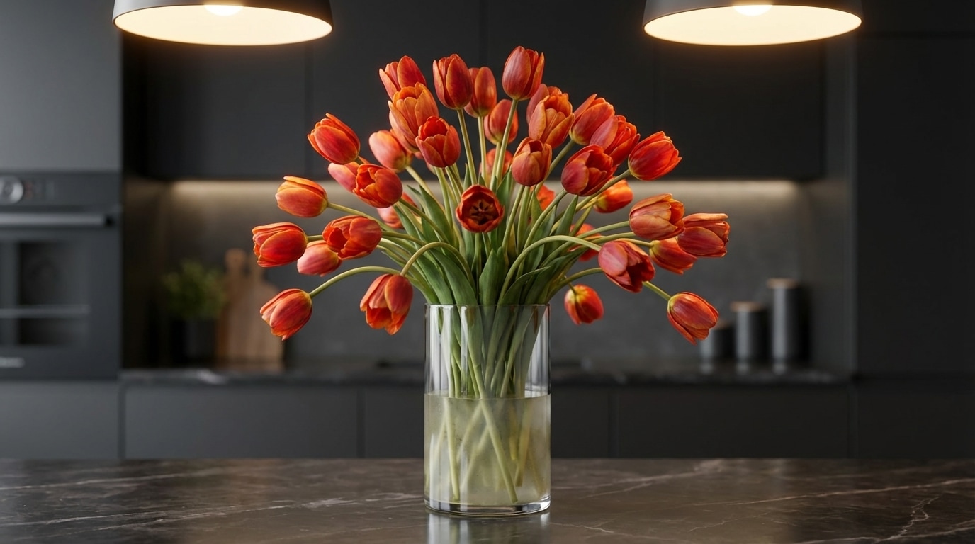 Tulipes couleurs rouges oranges vives palette Bélier