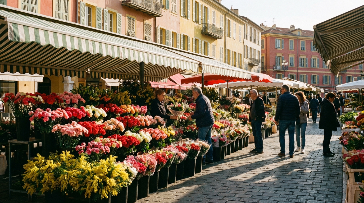 Marché aux fleurs Cours Saleya Nice