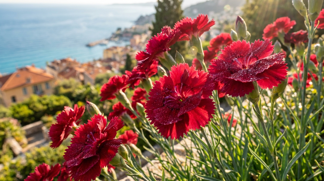 Œillet de Nice rouge parfumé Côte d'Azur