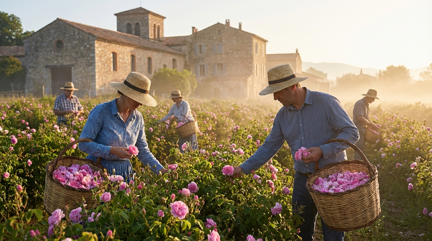 Rose mai Grasse jasmin parfumerie