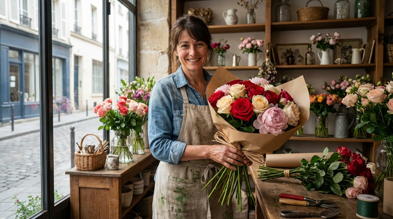 Artisan fleuriste Entrefleuristes bouquet livraison solidaire