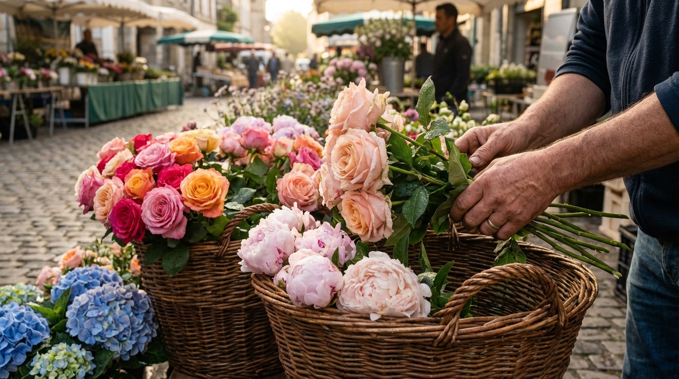 Fleurs saison juin locales fraîches artisan