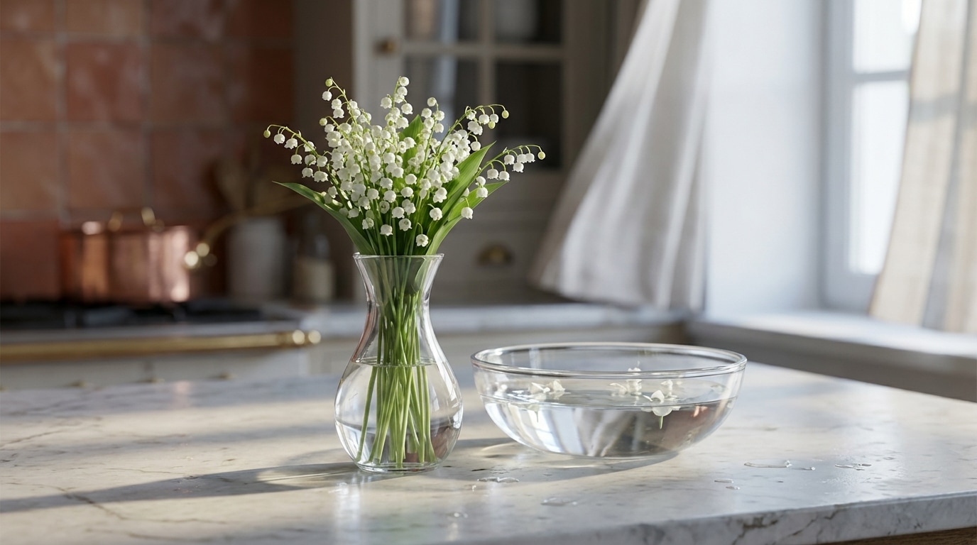 Entretien muguet vase eau fraîche conservation fleurs mai