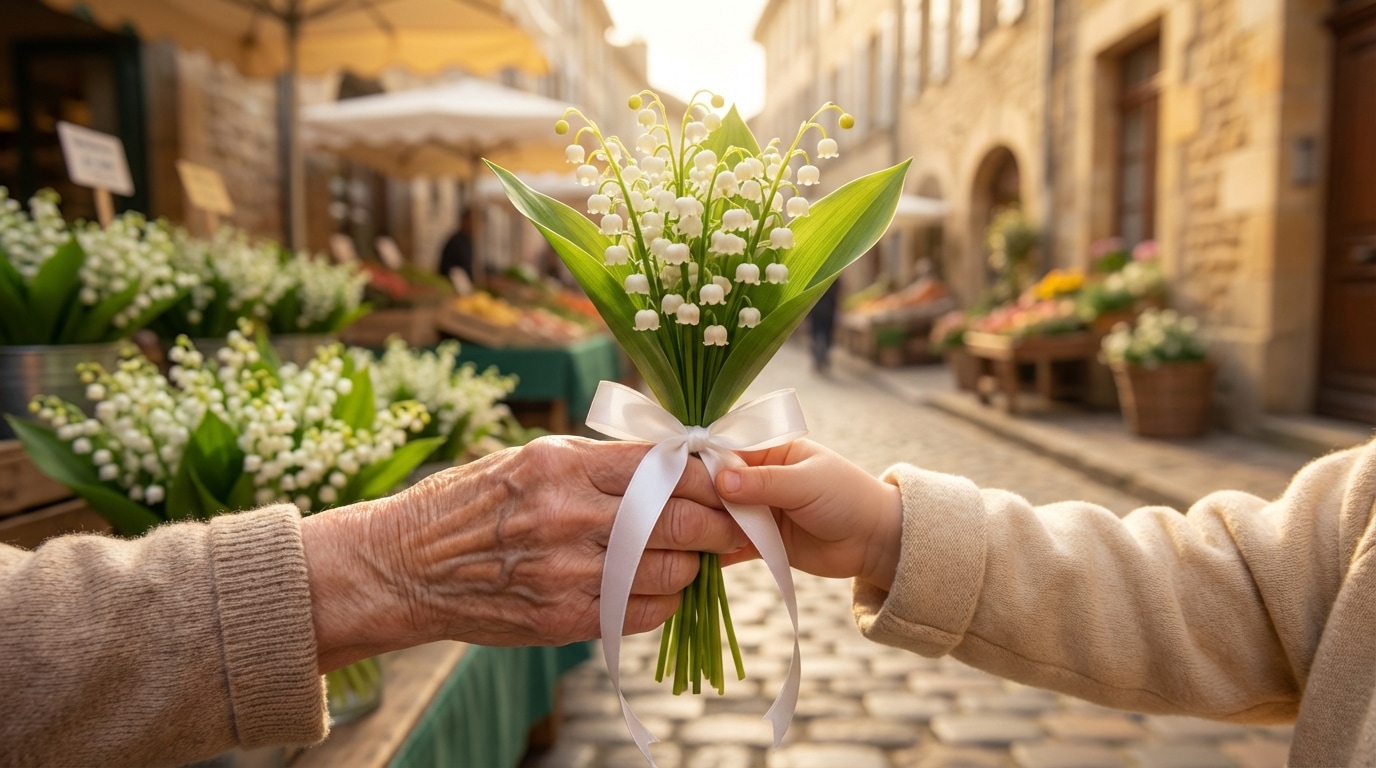 Tradition française muguet 1er mai offrir porte-bonheur
