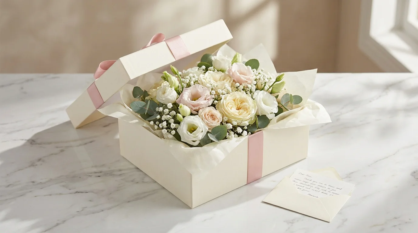 Coffret floral premium cadeau collectif classe enseignant