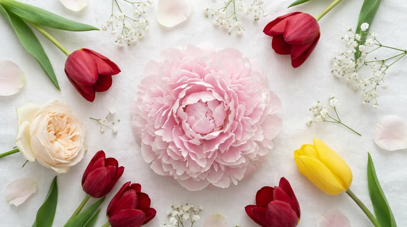 Pivoine rose tulipe rouge rose variétés fleurs émotions amour