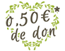 0,50€ de don à une association